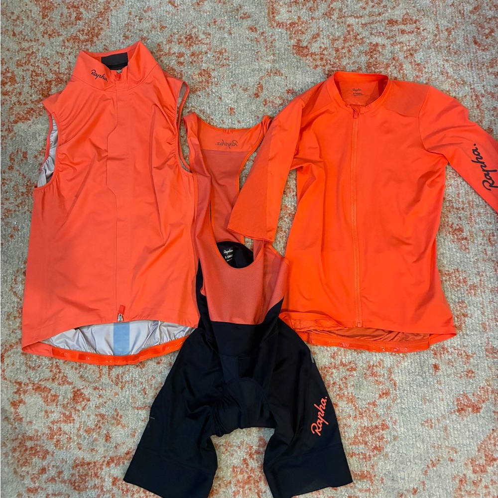 Rapha Women’s Cycling Kit - Vibrant Coral /Dark Navy, X-Small